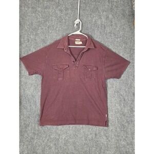 American Eagle Outfitters Men Burgundy Vintage Slim Fit Polo Shirt XXL Y2K Retro